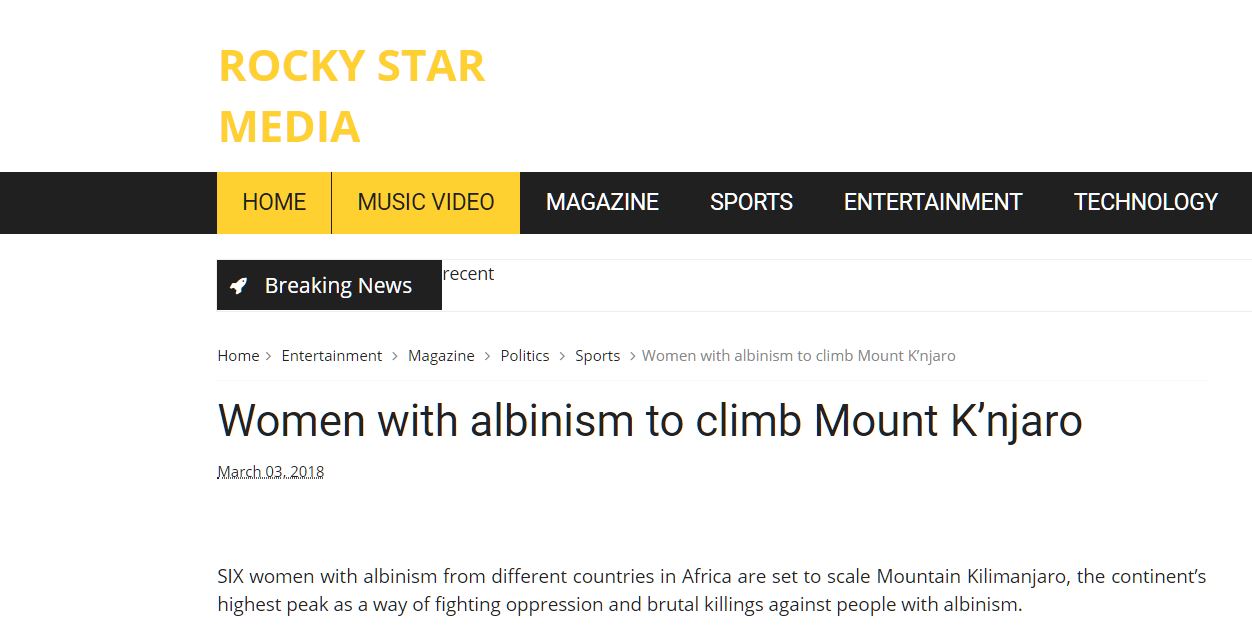 Women with albinism to climb Mount K’njaro